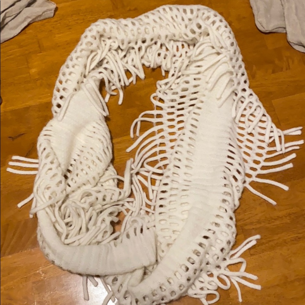 White Knit Infinity Scarf